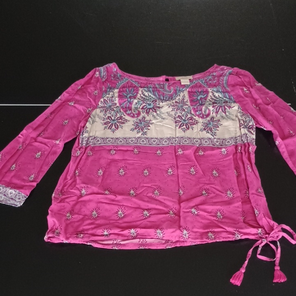 Lucky Brand Kids Floral Pink and Cream Blouse